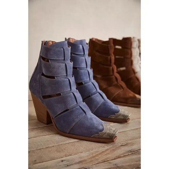 Free People FP Collection Brayden Fisherman Suede Ankle Western Boots - Picture 5 of 8